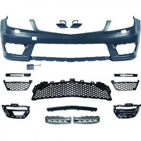 Livraison Express PARE-CHOCS AVANT COMPLET LOOK C63 AMG MERCEDES CLASSE C W204 (11-14) - A PEINDRE - AVEC LAVE PHARE - SANS PDC