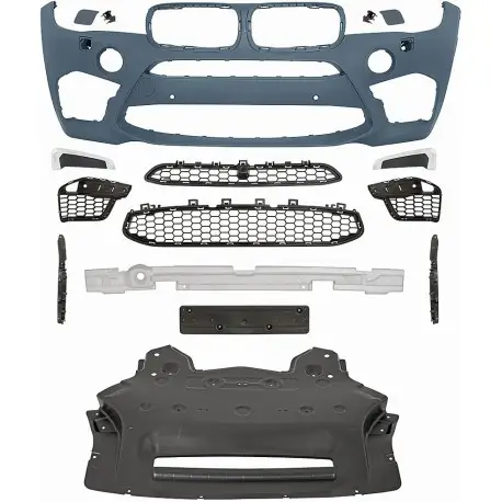 PARE-CHOCS AVANT COMPLET LOOK X6M POUR BMW X6 F16 (14-18) - AVEC PDC - AVEC LAVE-PHARE Bon Marché