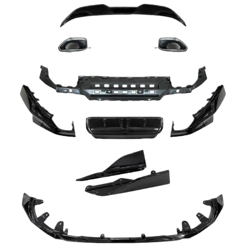 PACK M-PERFORMANCE - LAME AVANT - BAS DE CAISSE - SPOILER DE COFFRE - DIFFUSEUR EMBOUT M240 BMW SERIE 2 G42 (21-24) NOIR BRILLANT Jusqu’à Épuisement Des Stocks