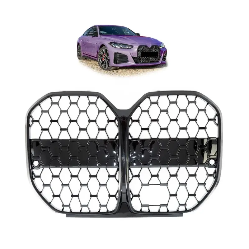 CALANDRE DESIGN DIAMANT NOIR BRILLANT POUR TOUTES BMW SERIE 4 G26 (21-25) - AVEC ACC Top Vente