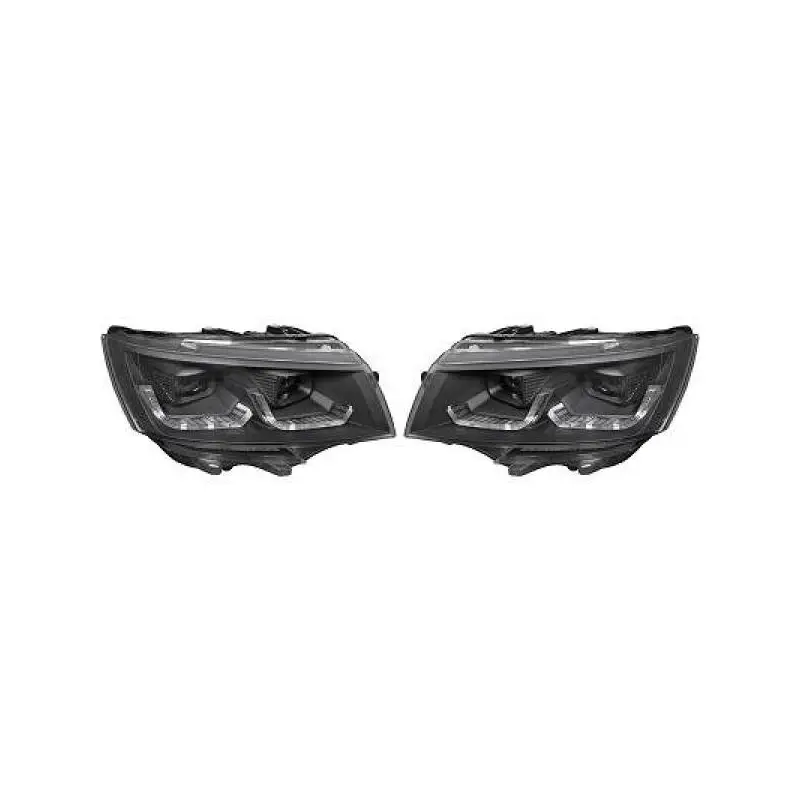 Dernière Chance SET DE 2 PHARES AVANT LOOK FULL LED POUR VW MULTIVAN/CARAVELLE T6.1 (19-24) - FOND NOIR