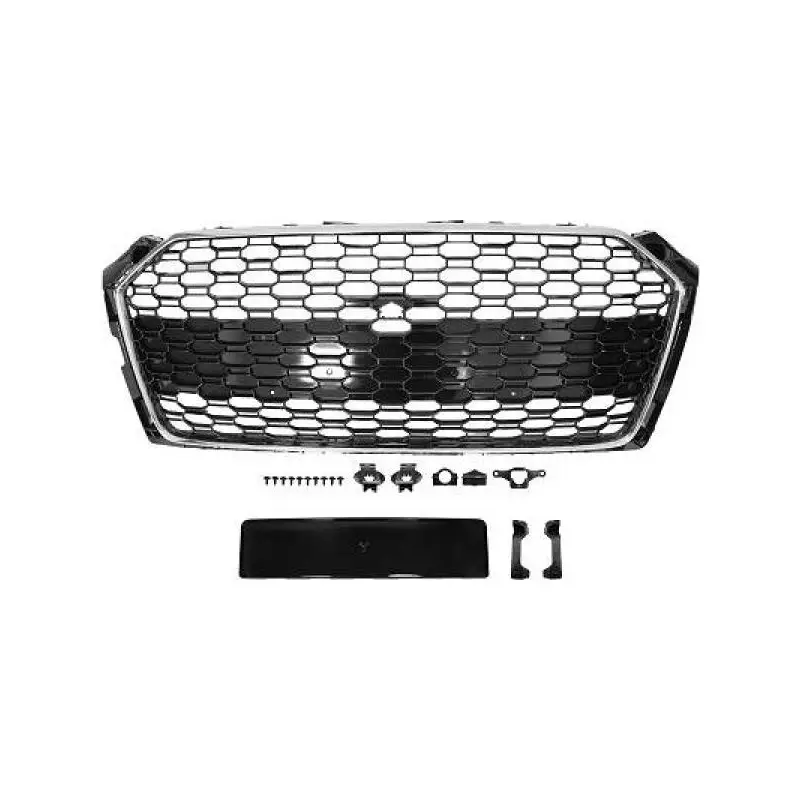 CALANDRE LOOK RS5 POUR AUDI A5 B9 PHASE 1 (16-19) NOIR-CHROME Vente Directe