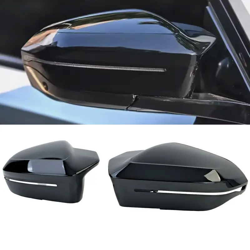 SET DE 2 COQUES DE RÉTROVISEURS NOIR BRILLANT LOOK M5 POUR BMW SÉRIE 5 G60 G61 + SERIE I5 (23-26) Meilleure Vente
