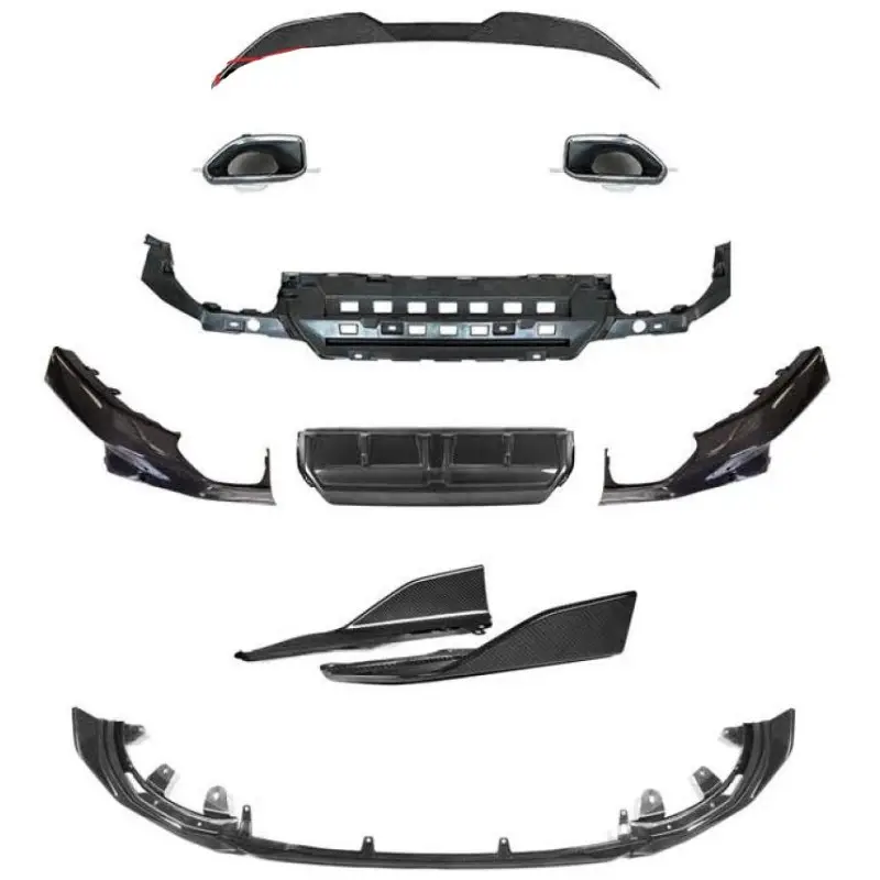 Authentique PACK M-PERFORMANCE - LAME AVANT - BAS DE CAISSE - SPOILER DE COFFRE - DIFFUSEUR EMBOUT M240 BMW SERIE 2 G42 (21-24) - LOOK CARBONE