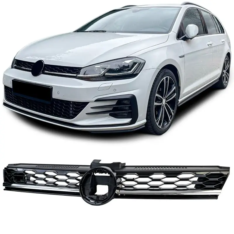 Authentique CALANDRE LOOK GTD POUR TOUTES VW GOLF 7 (17-19) GOLF 7.5 FACELIFT - POUR ACC - LISERET CHROME