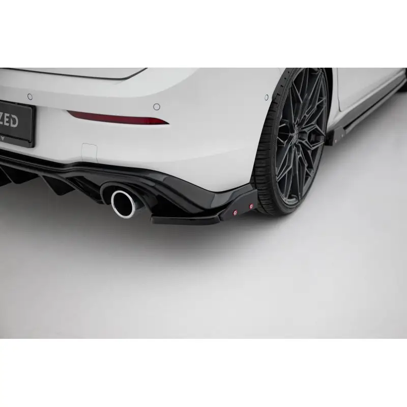 Prix Bas LAMES DE PARE-CHOCS ARRIÈRE LATÉRALES V.2 + AILERONS VOLKSWAGEN GOLF GTI / GTE MK8 - MAXTON DESIGN - FINITION NOIR BRILLANT