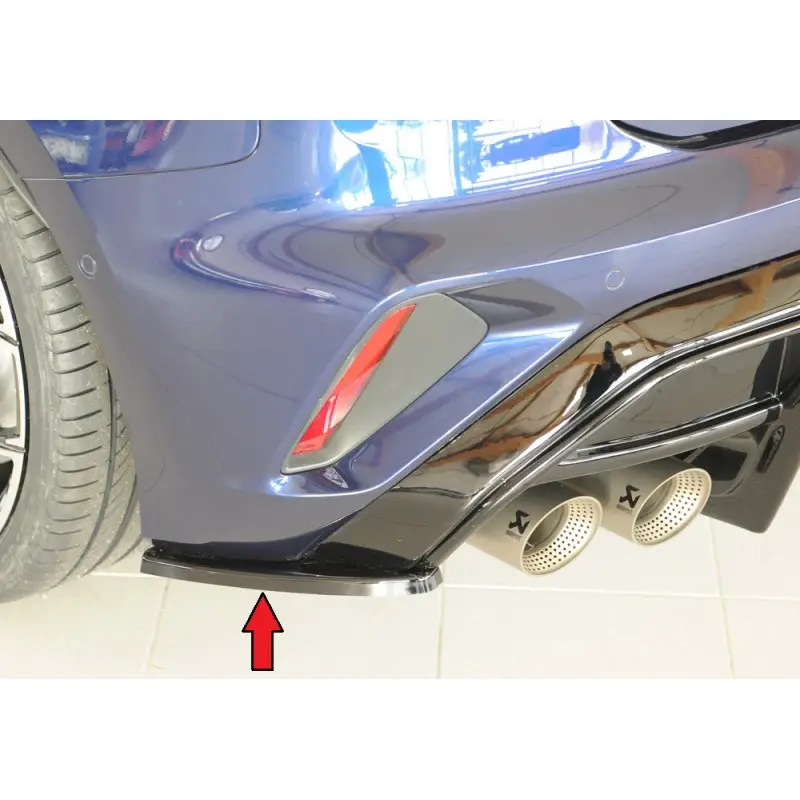 Petit Prix SET DE 2 LAMES DE PARE CHOCS ARRIERE RIEGER POUR AUDI A3 8Y FACELIFT S-LINE S3 (24-) - BERLINE - NOIR BRILLANT