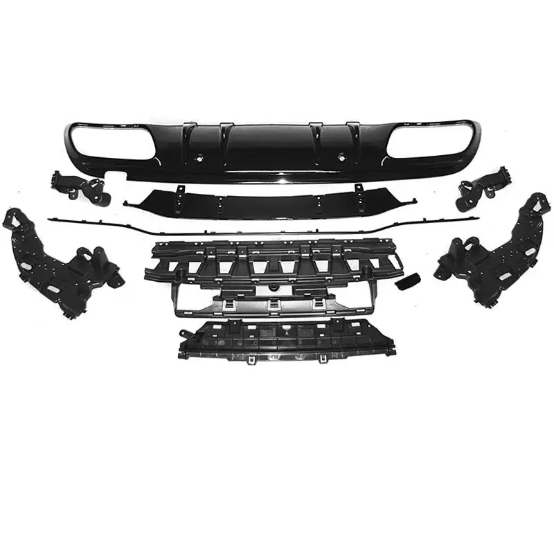 DIFFUSEUR NOIR BRILLANT LOOK C63 AMG POUR À MERCEDES CLASSE C W205 PACK AMG (14-20) Expédié Aujourd’hui