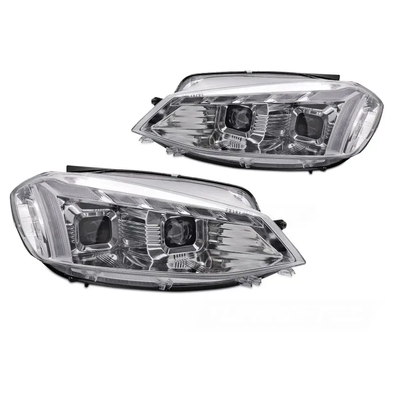 PHARES FULL LED LIGHT CHROME DRL SEQ POUR VW GOLF 7 17-19 Offre Limitée
