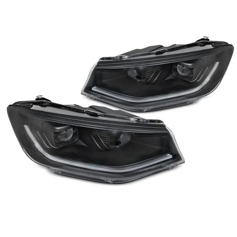 LED HEADLIGHTS TUBE LIGHT BLACK DRL SEQ POUR VW CADDY 20- Prix Réduit