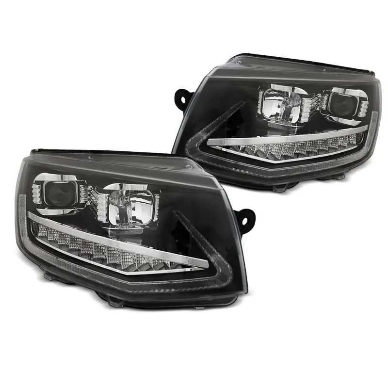 PHARES TUBE LUMIERE DRL NOIR SEQ POUR VW T6 15-19 Achat Immédiat