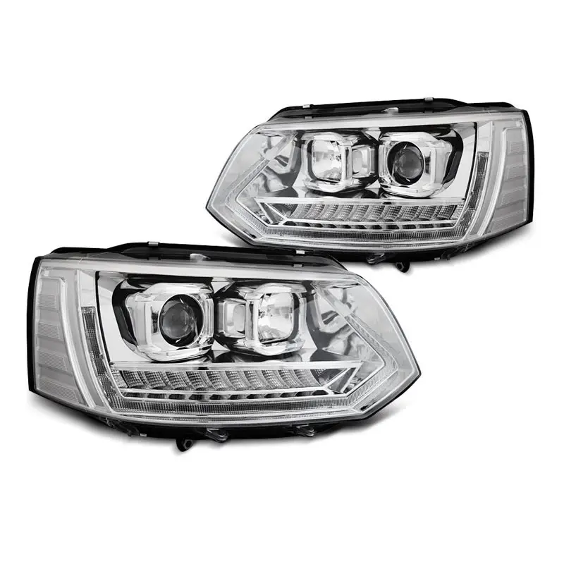 Prix Réduit PHARES TUBE LUMIERE DRL CHROME SEQ POUR VW T5 2010-2015