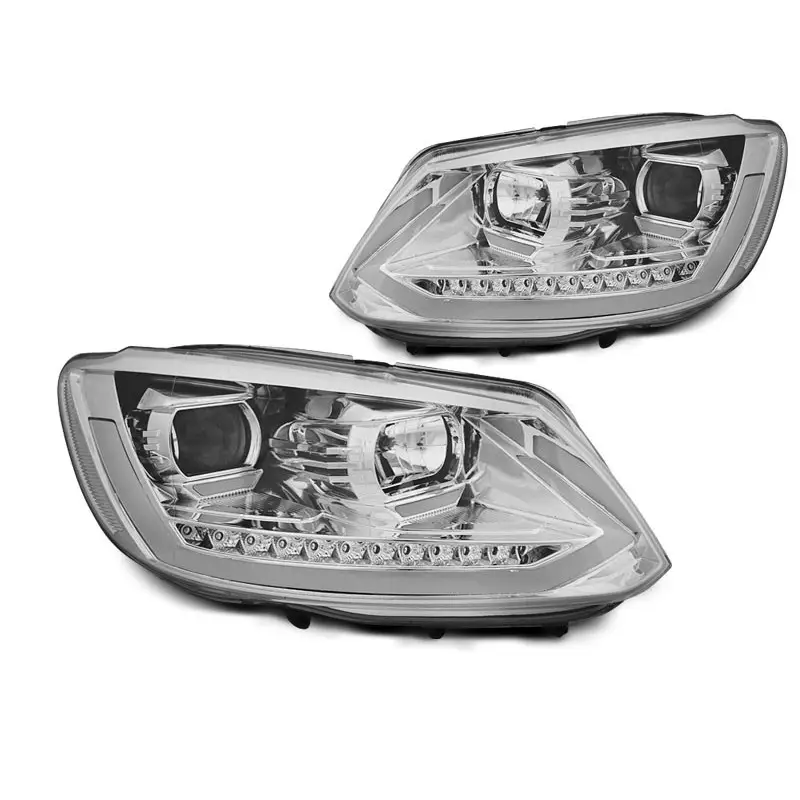 PHARES TUBE LUMIERE DRL CHROME SEQ POUR VW TOURAN II 08.10-15 Authentique