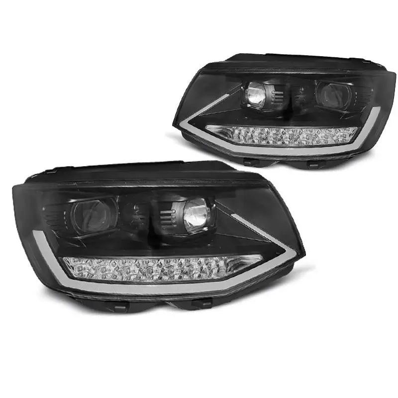 Expédié Aujourd’hui PHARES TUBE LUMIERE DRL NOIR CHROME SEQ POUR VW T6 15-19