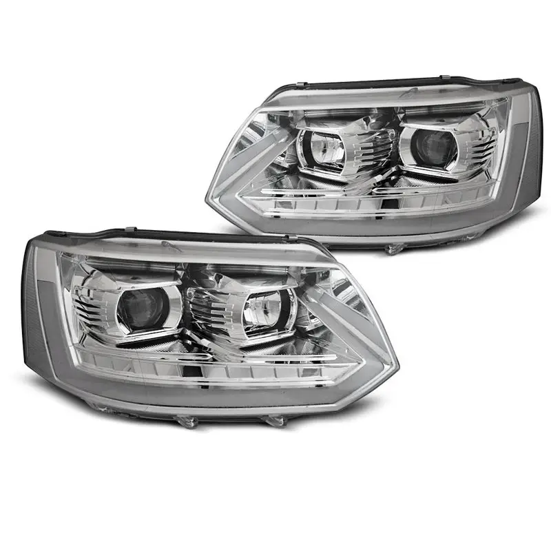 PHARES TUBE LIGHT CHROME SEQ POUR VW T5 2010-2015 Prix Cassé