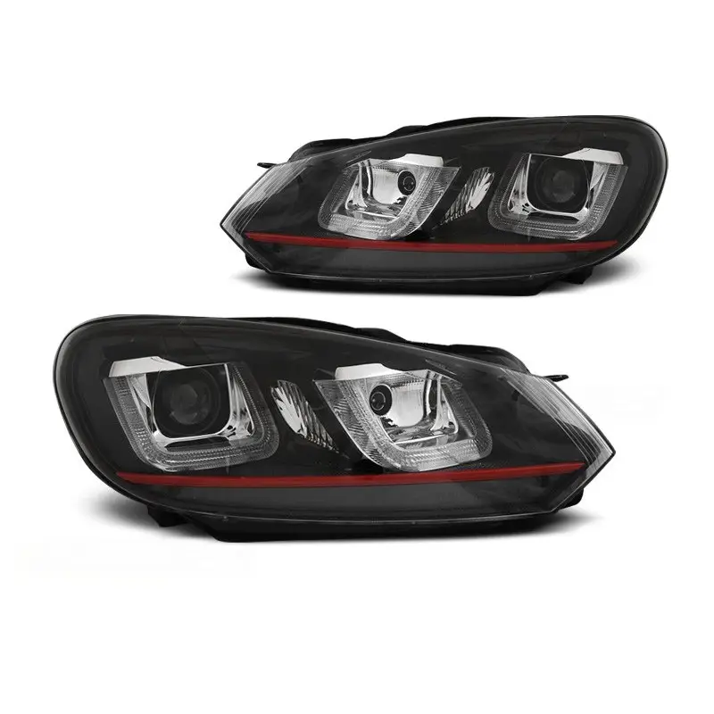 Offre Spéciale PHARES U-LED DRL BLACK RED LINE POUR VW GOLF 6 08-12
