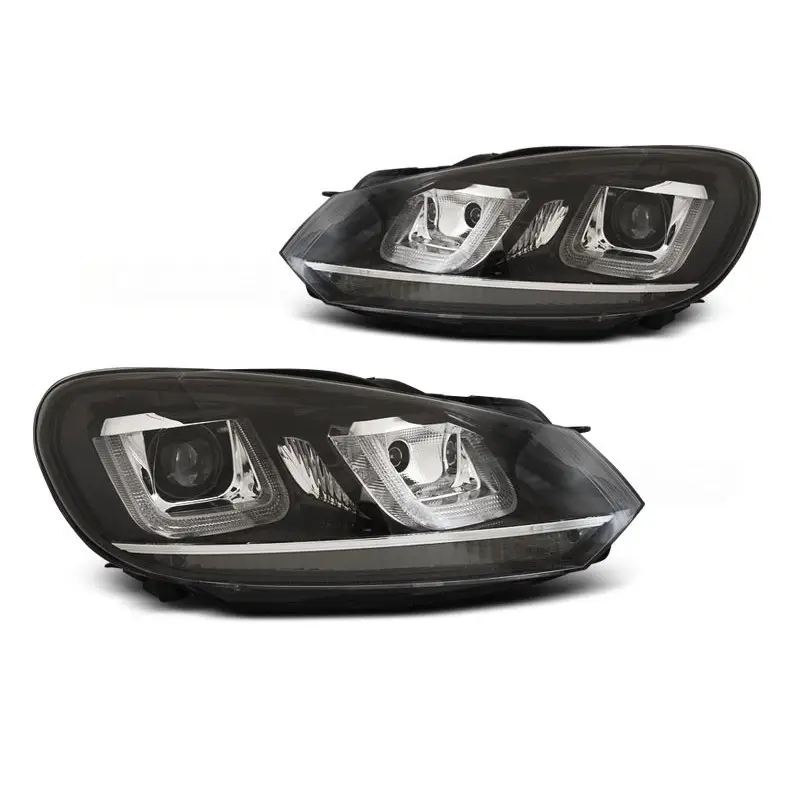 PHARES U-LED DRL BLACK CHROME LINE POUR VW GOLF 6 08-12 Meilleur Prix