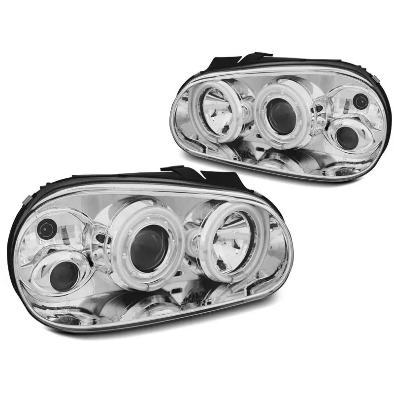PHARES ANGEL EYES CCFL CHROME POUR VW GOLF 4 09.97-09.03 Acheter En Ligne