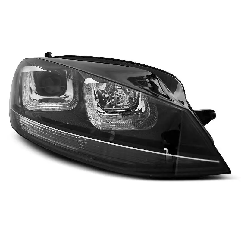 PHARES U-LED NOIR AVEC LIGNE NOIRE POUR VW GOLF 7 11.12-17 Promotion