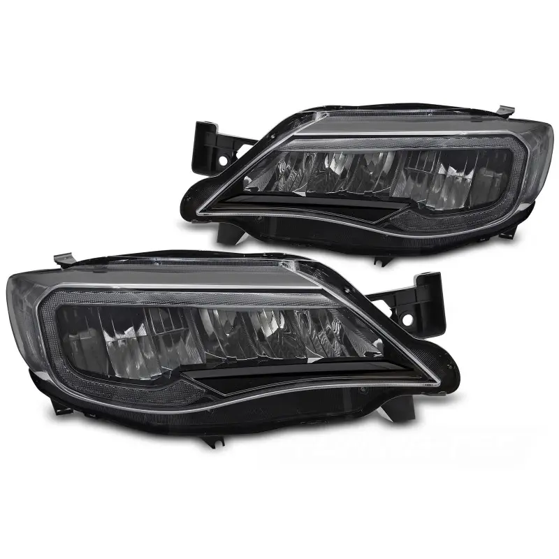 LED HEADLIGHTS TUBE LIGHT BLACK FITS SUBARU WRX 08-14 Nouveauté