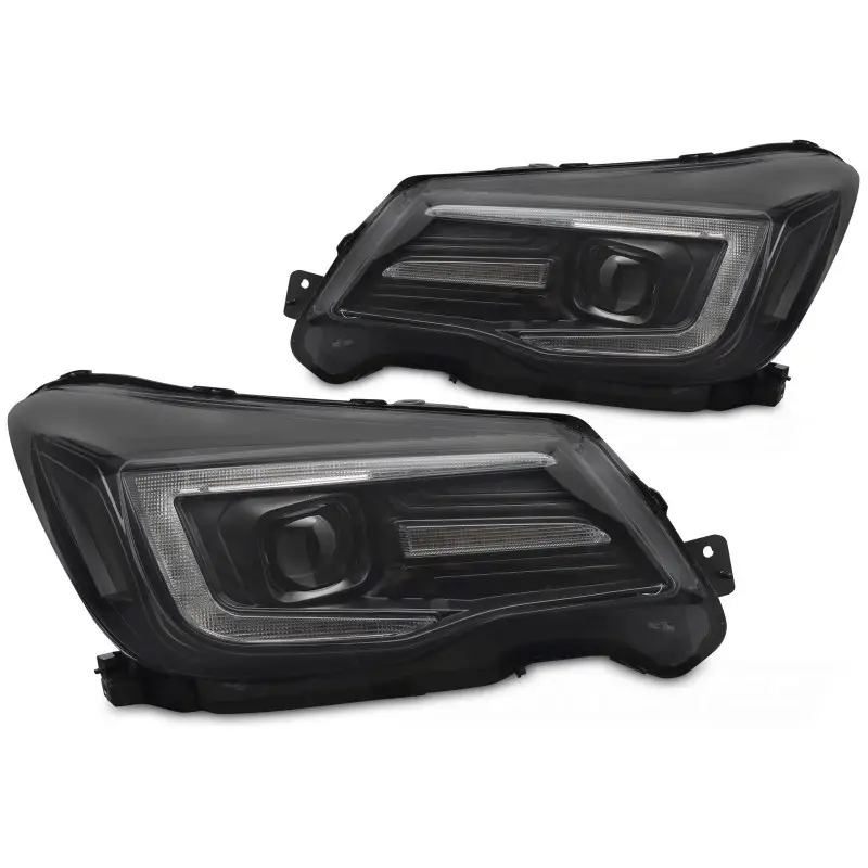 Prix Bas PHARES TUBE LUMIERE DRL NOIR POUR SUBARU FORESTER IV 13-18