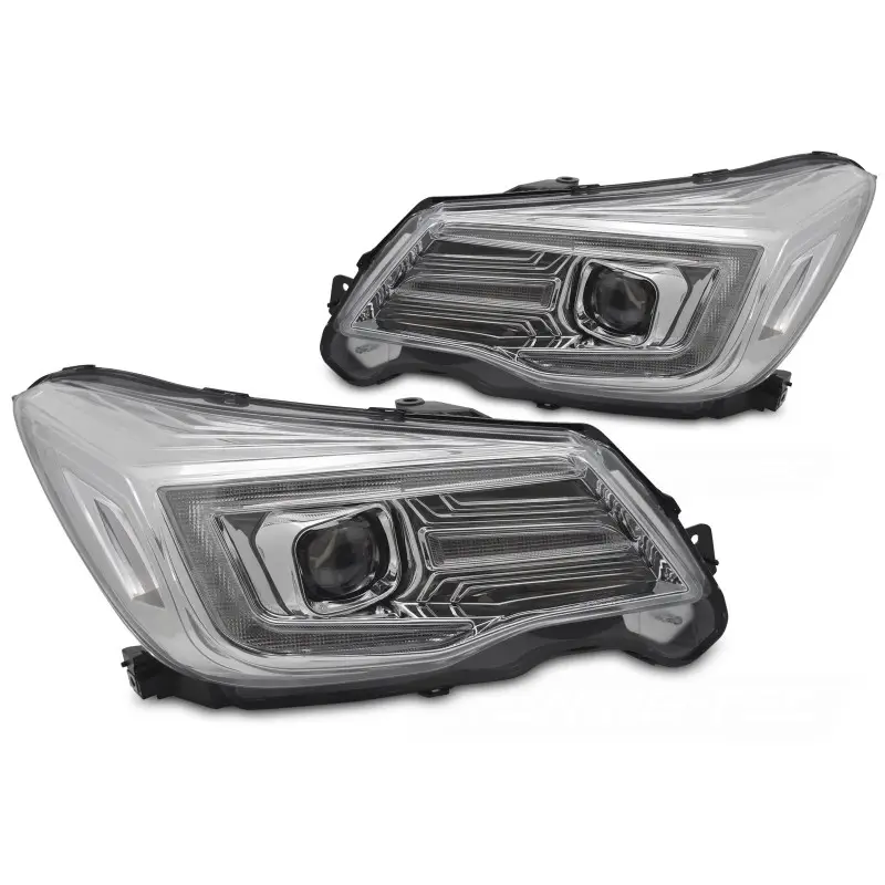PHARES TUBE LIGHT DRL CHROME POUR SUBARU FORESTER IV 13-18 Affaire À Saisir