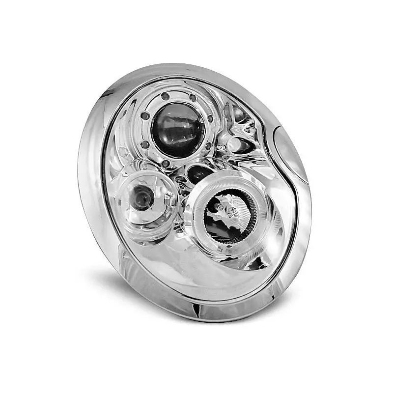 Achat Immédiat PHARES AVANT ANGEL EYES CHROME POUR BMW MINI (COOPER) 01-04