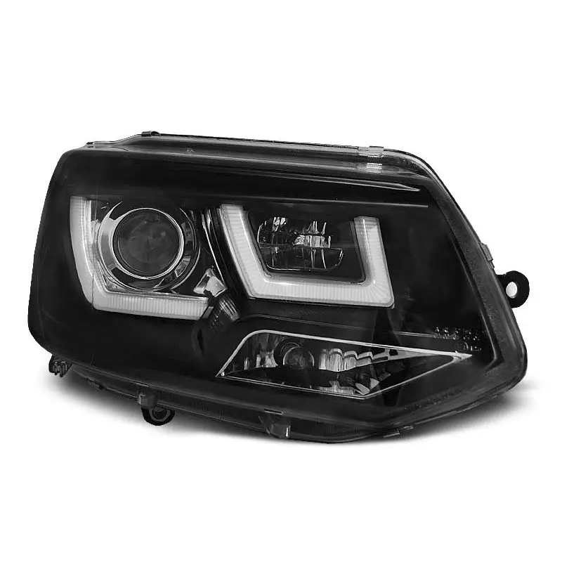 PHARES U-LED LIGHT NOIR POUR VW T5 2010-2015 Dernier Modèle