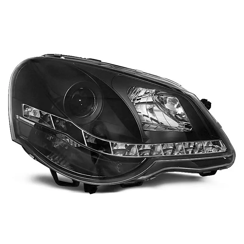 PHARES NOIRS DAYLIGHT POUR VW POLO 9N3 04.05-09 Vente Directe