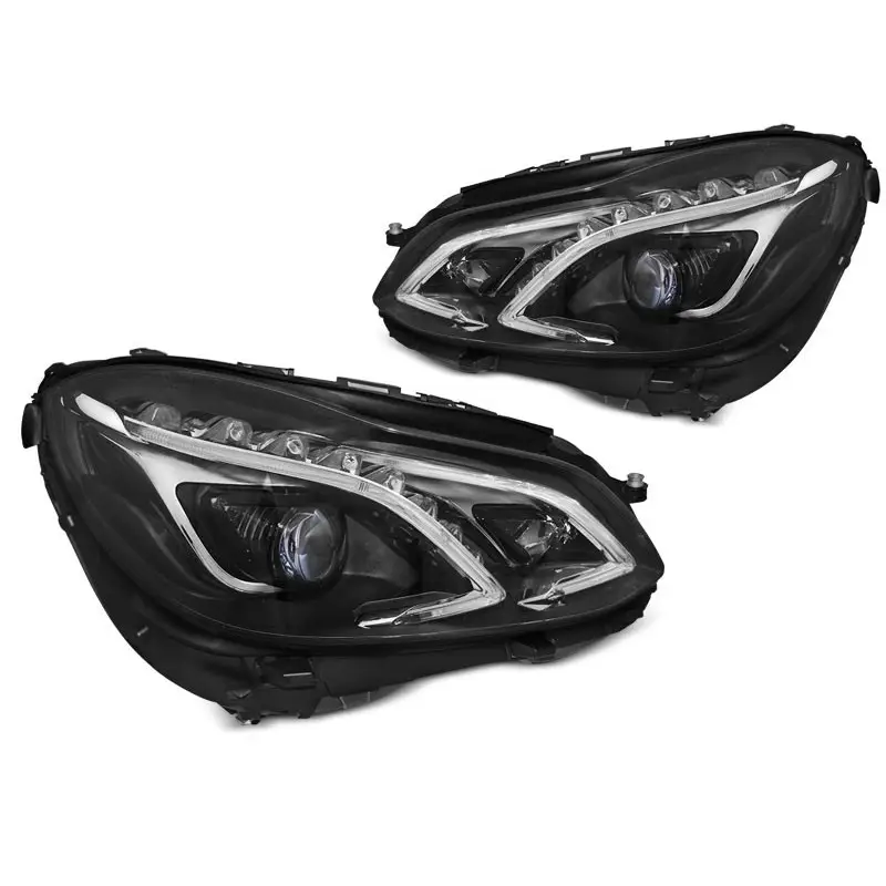 FEUX DE PROJECTEURS VRAIS DRL NOIRS POUR MERCEDES W212 13-16 Prix Réduit