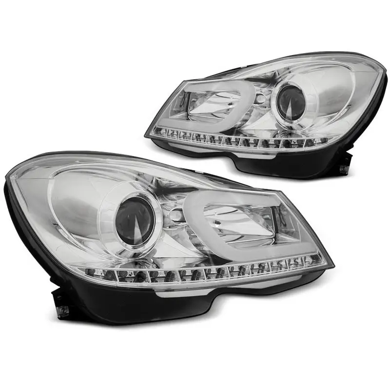 PHARES TUBE LUMINEUX CHROME POUR MERCEDES W204 11-14 Dernière Chance