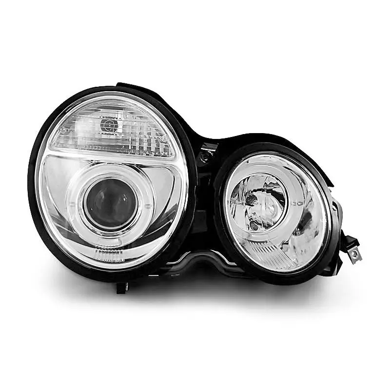 PHARES ANGEL EYES CHROME POUR MERCEDES W210 E-CLASS 95-05.99 Prix Choc