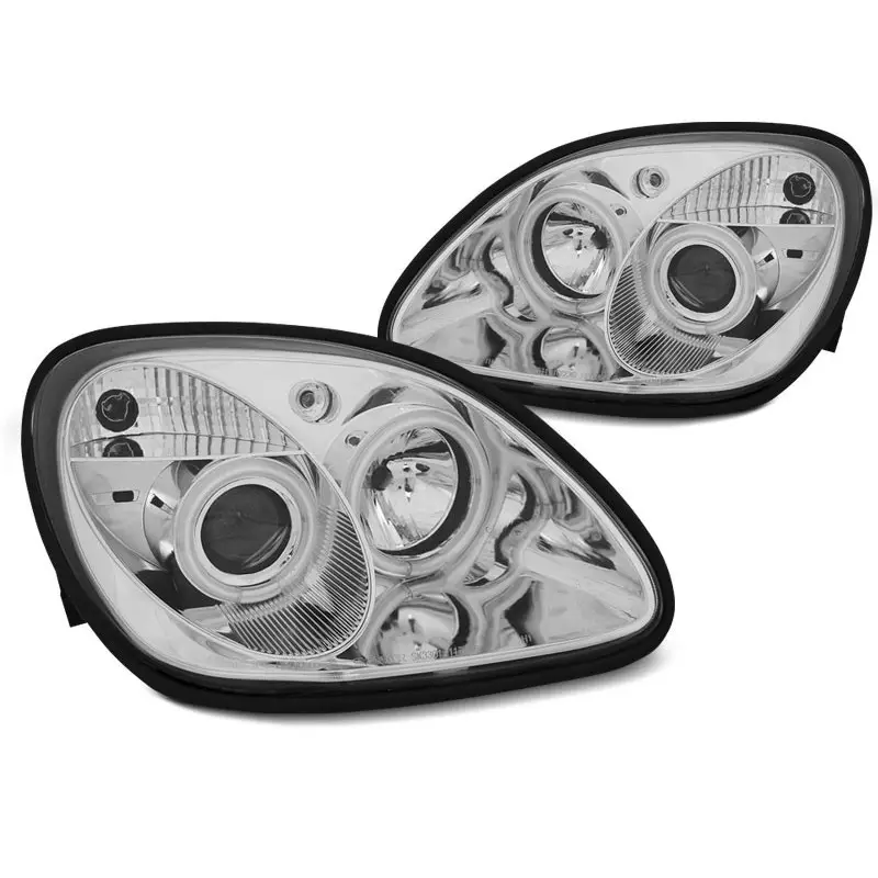 PHARES ANGEL EYES CHROME POUR MERCEDES R170 SLK 04.96-04 Promotion Saisonnière