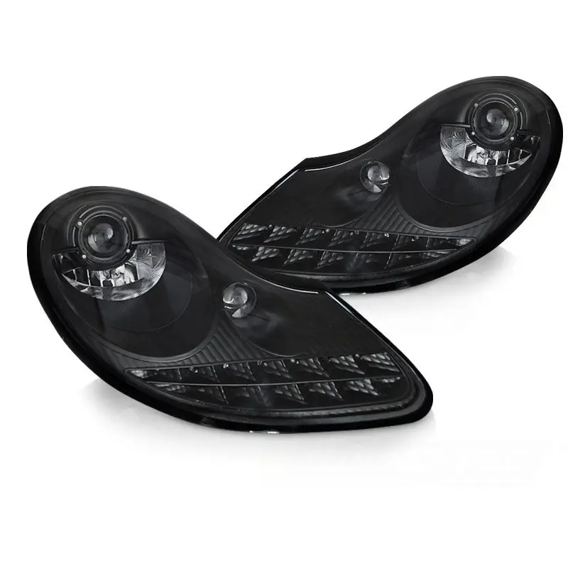 PHARES DAYLIGHT ALL MATT BLACK POUR PORSCHE BOXSTER 96-04 /911 996 Nouvelle Collection