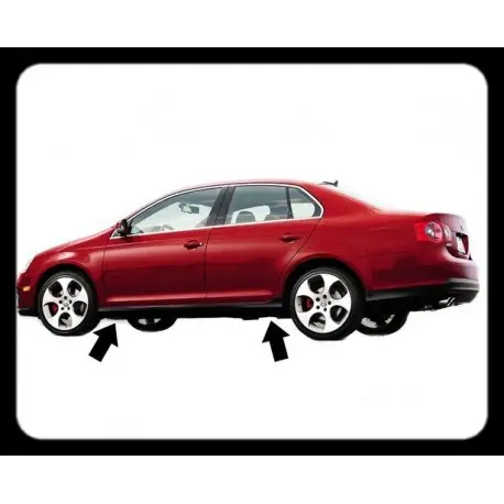 Meilleure Vente 2 BAS DE CAISSES GTI - GLI NOIR GRANULEUX VW JETTA 5 (05-10) EN PLASTIQUE ABS - OEM