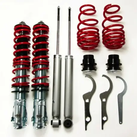 KIT COMBINÉ FILETÉ JOM RED LINE POUR VW LUPO (98-05) 1.0/ 1.4/ 16V/ 1.6GTI/ 1.4TDI/ 1.7SDI (6X) Paiement Sécurisé
