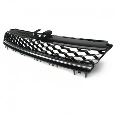 CALANDRE SANS SIGLE VW GOLF 7 (12-17) , NID D'ABEILLE, BARRE CHROME / NOIR, SANS SIGLE Super Prix