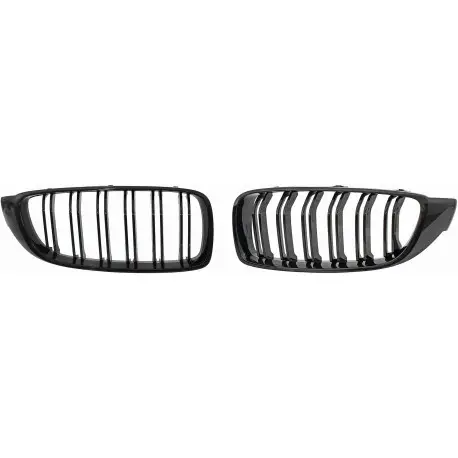 Prix Cassé SET DE DEUX CALANDRES DOUBLES LIGNES LOOK M POUR BMW SÉRIE 4 F32/F33/F36 (14-19) - NOIR BRILLANT