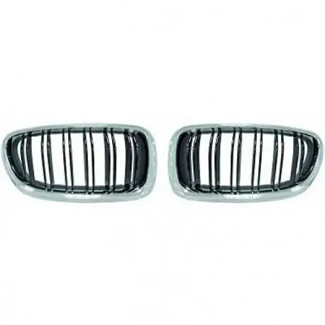 Produit De Marque SET DE DEUX CALANDRES AVANT LOOK M5 CHROME/NOIR POUR BMW SERIE 5 F10/F11 (10-16) - BERLINE - TOURING - DOUBLE LIGNE