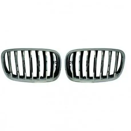 SET CALANDRE CHROME - GRILLE BMW X5 E70 - X6 E71 (07-13) Prix Réduit
