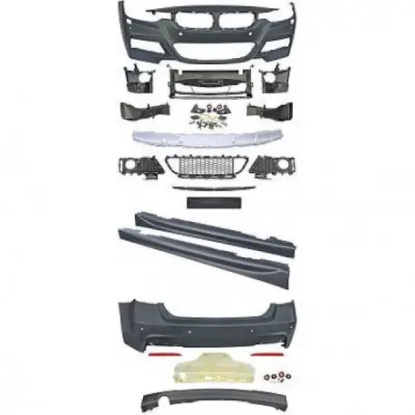 Certifié KIT COMPLET LOOK PACK M BMW SÉRIE 3 F30 BERLINE (11-18) PARE CHOC AVANT - ARRIÈRE - BAS DE CAISSE