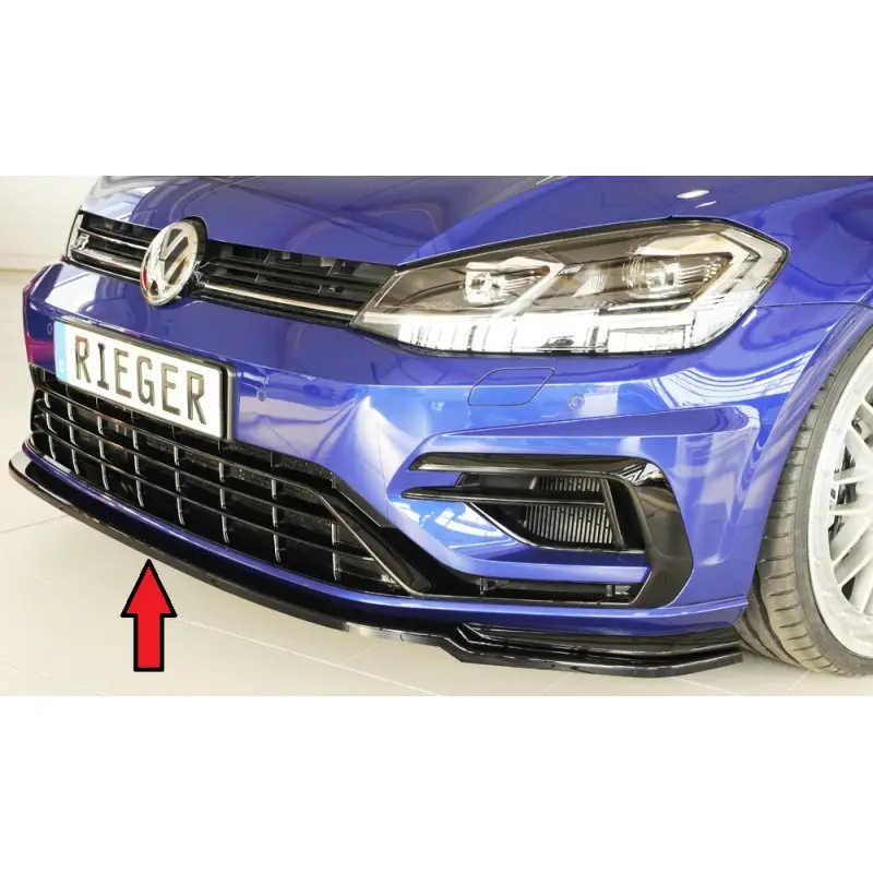 LAME AVANT RIEGER POUR VW GOLF 7 (17-19) R-LINE - GOLF 7.5R - PHASE 2 - NOIR BRILLANT Nouveauté