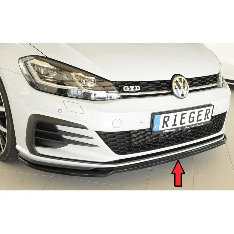 Offre Du Jour LAME AVANT RIEGER POUR VW GOLF 7 (17-19) GTD - GTI - FACELIFT 7.5 - NOIR BRILLANT