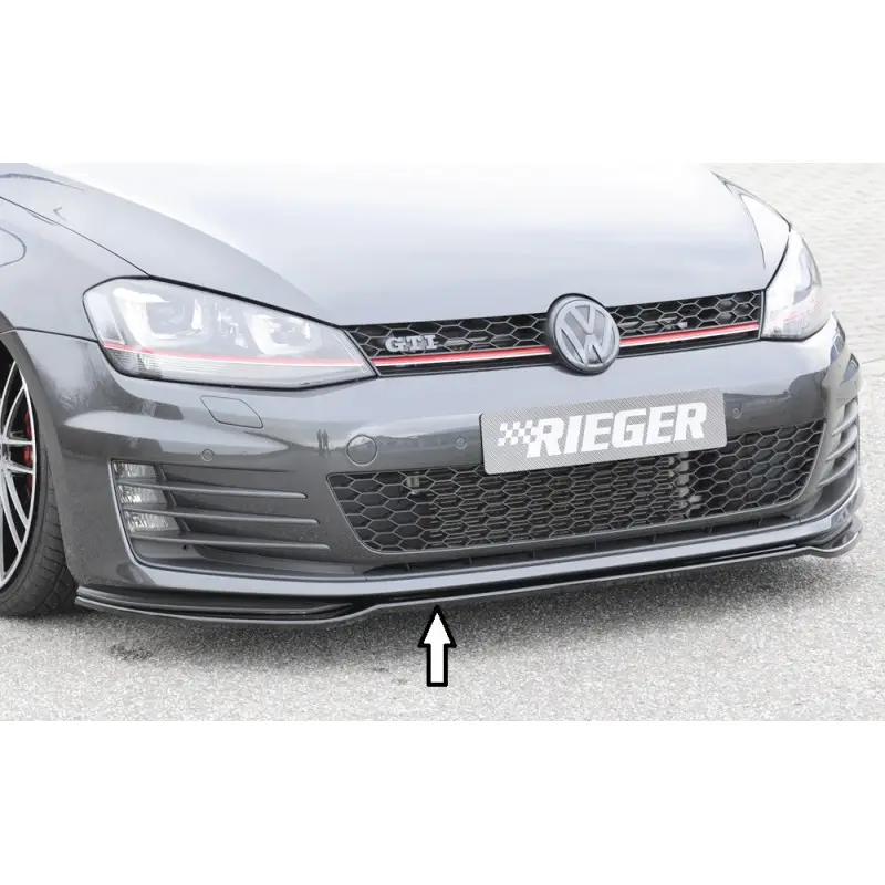 LAME AVANT RIEGER POUR VW GOLF 7 (12-17) GTD - GTI - NOIR BRILLANT Affaire À Saisir