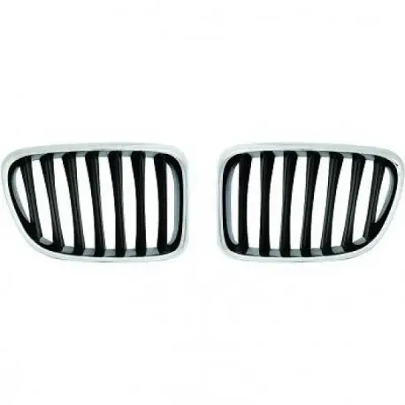 SET CALANDRE CHROME / NOIR - GRILLE BMW X1 E84 (09-15) Livraison Gratuite