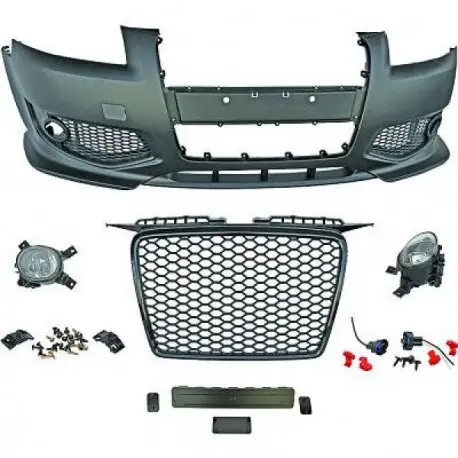 Acheter En Ligne PARE CHOC AVANT DESIGN AUDI A3 8P (05-08) LOOK RS3 - A PEINDRE - SANS PDC / LAVE PHARE - AVEC FEUX ANTI BROUILLARD - CAL NOIR