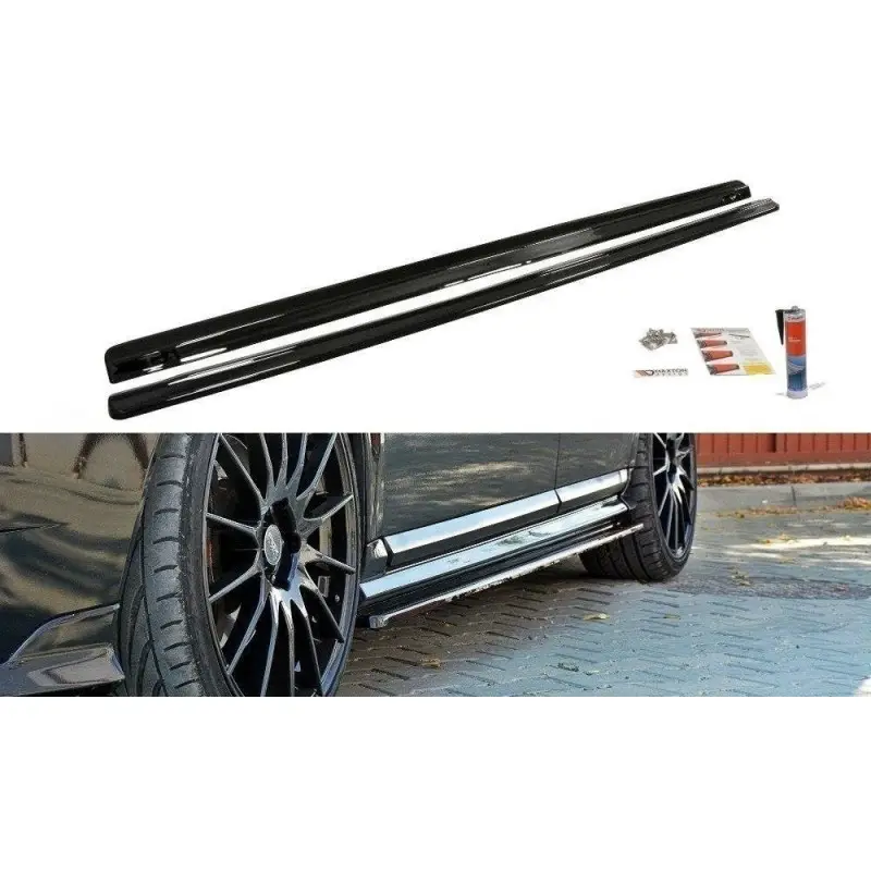 RAJOUTS DES BAS DE CAISSE POUR VOLVO V50F R-DESIGN - MAXTON DESIGN - FINITION NOIR BRILLANT Vente Flash