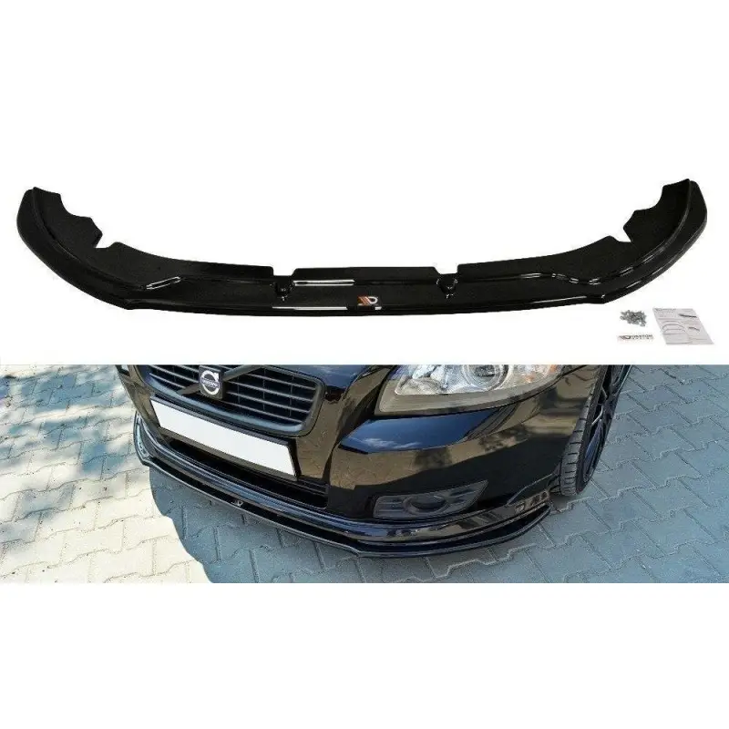 LAME DU PARE-CHOCS AVANT V.1 VOLVO V50F R-DESIGN - MAXTON DESIGN - FINITION NOIR BRILLANT Pas Cher