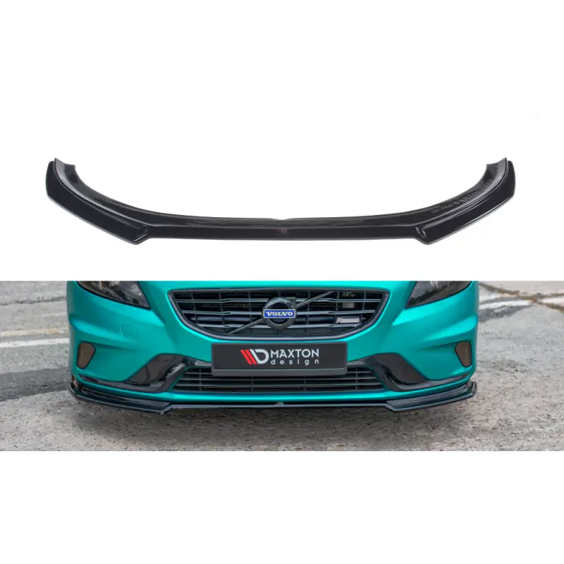 LAME DU PARE-CHOCS AVANT - SPLITTER VOLVO V40 R-DESIGN - MAXTON DESIGN - FINITION NOIR BRILLANT Offre Exclusive