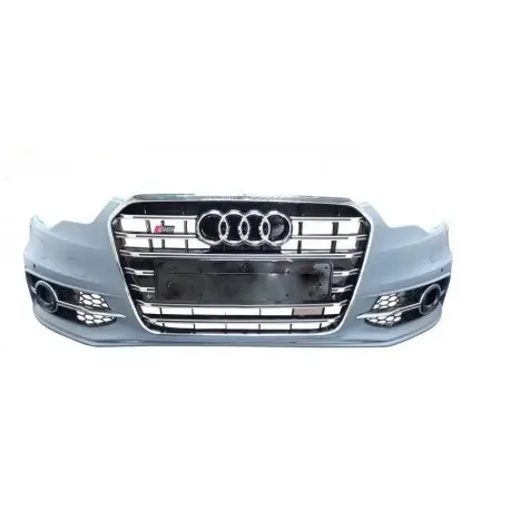 PARE CHOC AVANT COMPLET LOOK S6 AUDI A6 4G (11-14) - CALANDRE NOIR - AVEC DISTRONIC Soldes